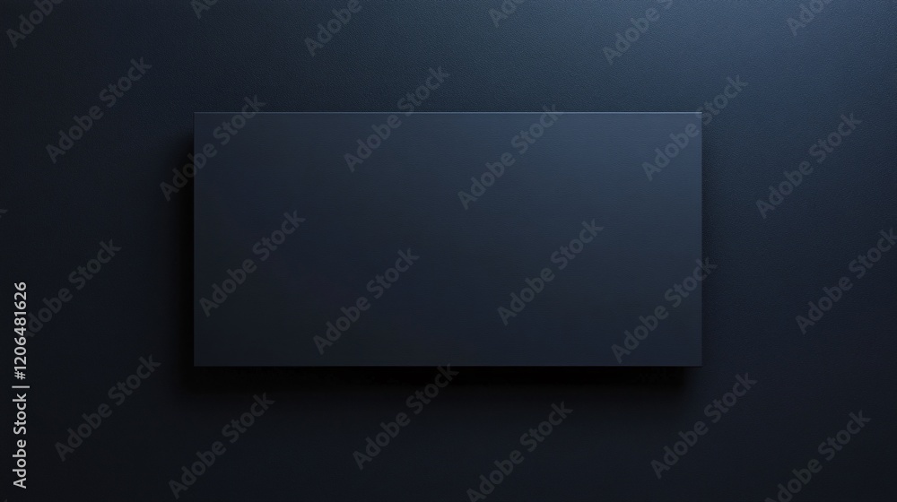 Poster Black rectangular shape casting shadow on dark background