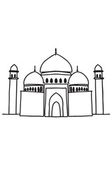 Traditional Mosque Vector Outline