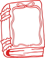 Retro Valentine Bookish Close Book Outline