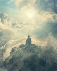 Top Of the Mountaint Buddha silence meditation and calmness