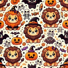 Halloween Cute Lion Pattern