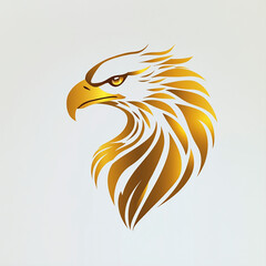 Fototapeta premium Eagle Face Golden Logo
