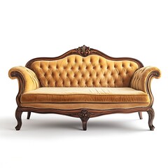 Vintage style couch isolated on white background