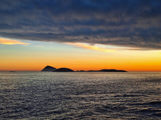 Golden sunset over the sea
