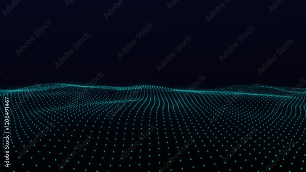 Wall mural aqua blue pinpoint gradient wave 4k loop features a blue gradient atmosphere with a wave of aqua or 