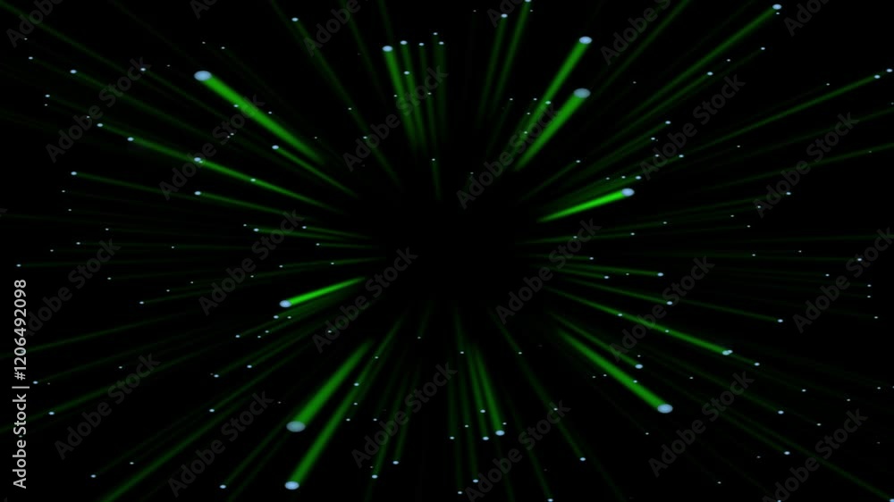 Canvas Prints green streak laser light flight 4k loop features bright green streaks of lights emanating from the c