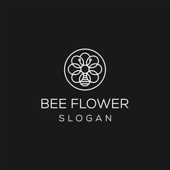 honey bee logo design vector illustration