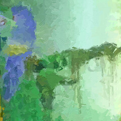 Various oil paintings, flowers, forests, tropical leaves, birds, giraffes, elephants, fish, parrots, beautiful things