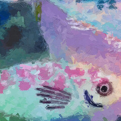 Various oil paintings, flowers, forests, tropical leaves, birds, giraffes, elephants, fish, parrots, beautiful things
