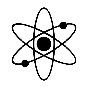recommend clip art: Atom symbol icon. Black electron structure. Science vector outline. Minimalistic physics shape.