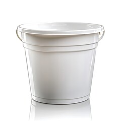 White plastic bucket isolated on white background