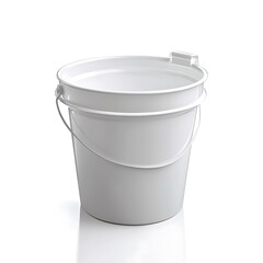 White plastic bucket isolated on white background