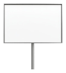 Blank billboard with metal frame on stand, isolated on transparent background. Advertising and marketing concept