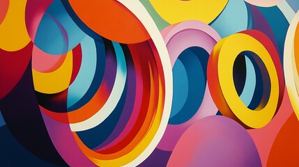 Obraz premium Abstract Colorful Overlapping Circles Design