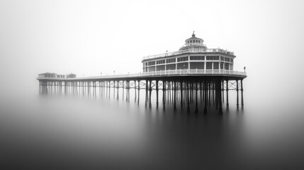 Fototapeta premium Solitary Pier in Misty Seascape