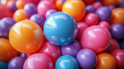 Colorful Spheres Clustered Together in Abstract Composition for Vibrant Backgrounds