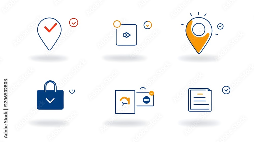 Poster Set of Simplified Linear Icons Representing Concepts of Agreement Sponsorship and Social Media for Infographic Designs and Presentation Visuals