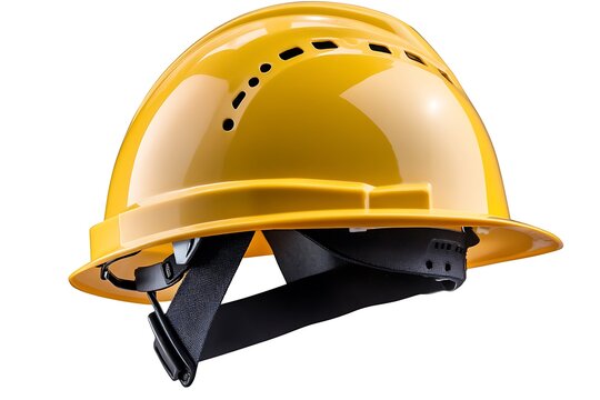 recommend clip art: Yellow safety construction helmet isolated on white background