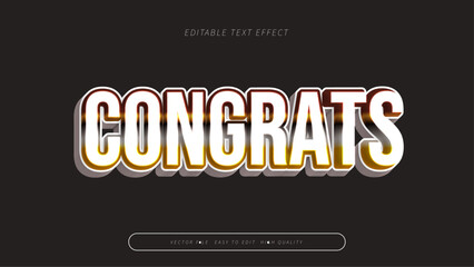 Obraz premium modern neon congrats text effect editable vector typography