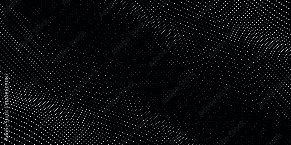 Wall mural wave 3d. wave of particles. futuristic point wave. design for poster. technology vector background.