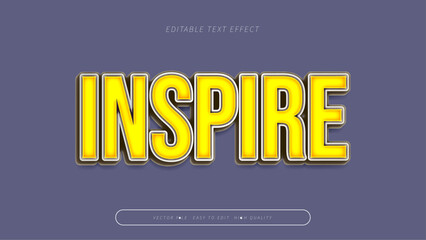 inspire editable text effect with yellow blue bold gradient style