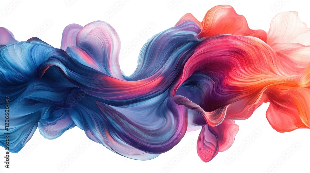 Poster colorful abstract fluid shapes blending together in a dynamic and vibrant design for modern backgrou