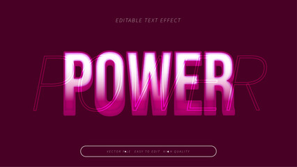 power editable text effect 3d gradient typography design