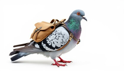 Pigeon with Backpack Funny Animal Photo Bird Photography