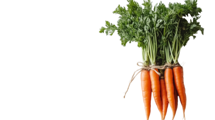 Fresh carrot bundle with vibrant orange tones isolated on transparent background 