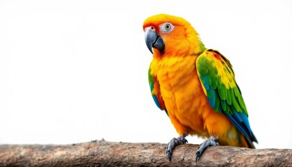 Obraz premium Sun Parakeet Bird Perched on Branch Vivid Colors