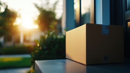 Sunset Delivery: Package Arrives at Home
