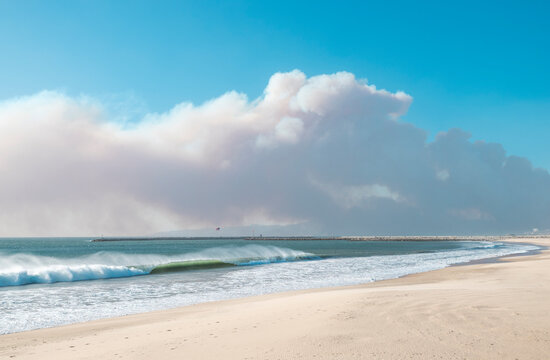 Palisades Los Angeles California Fire on the beach