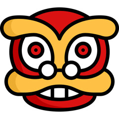 lion icon illustration design with filled outline