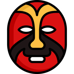mask icon illustration design with filled outline