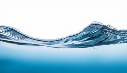 Crystal-clear water wave against white backdrop.  Clean and refreshing.
