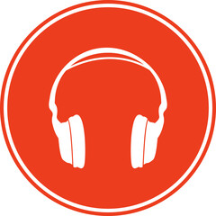 Retro Headphone Icon Element