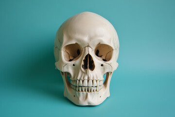 Obraz premium skull isolated on turquoise background