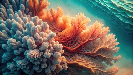 Abstract Bohemian Coral Minimalist Swirl Design - Textured Colors, Artistic Wall Art Print