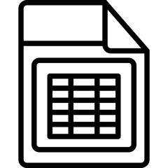 Spreadsheet file line icon design vector