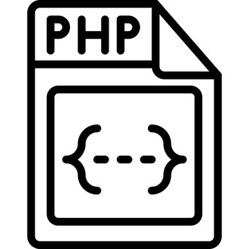 Php file line icon design vector