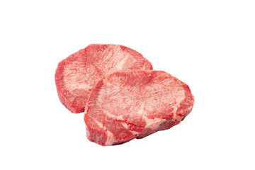 Fototapeta premium 透明背景（png）に厚切りの牛タン肉