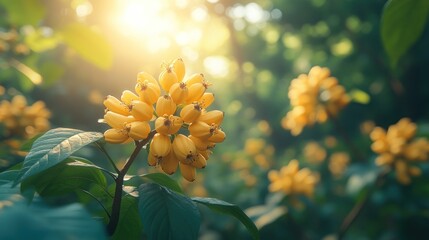 Golden Hour Blooms: A Serene Garden Scene