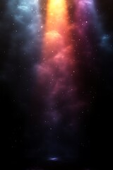 Obraz premium Colorful light beams in smoky space.