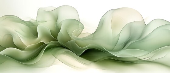 Abstract green flowing fabric.