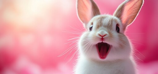 Obraz premium Adorable Happy Bunny Rabbit Close-Up