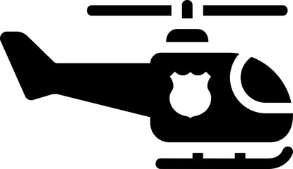 Police Helicopter Glyph Icon