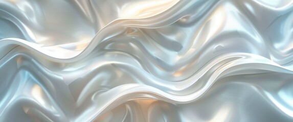 Fototapeta premium Elegant white abstract background. Cascading waveforms create a polished metallic sheen. Soft light edges add a professional sharp finish. Stunning gradient effects.