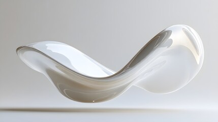 Abstract White Sculpted Form in Space