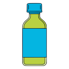 cough syrup bottle medicine healthy flat color vector illustration template design