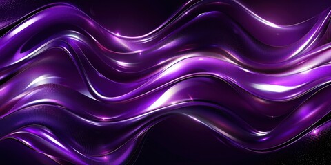 Refined abstract business background Deep purple cascading waves shimmer with metallic accents Smooth gradients create elegant professional feel.
